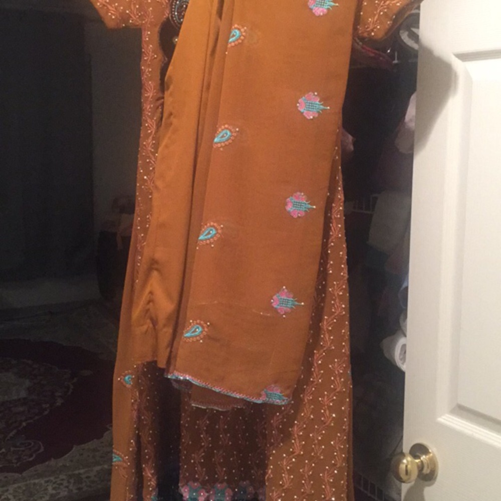 Brown Gown with design
